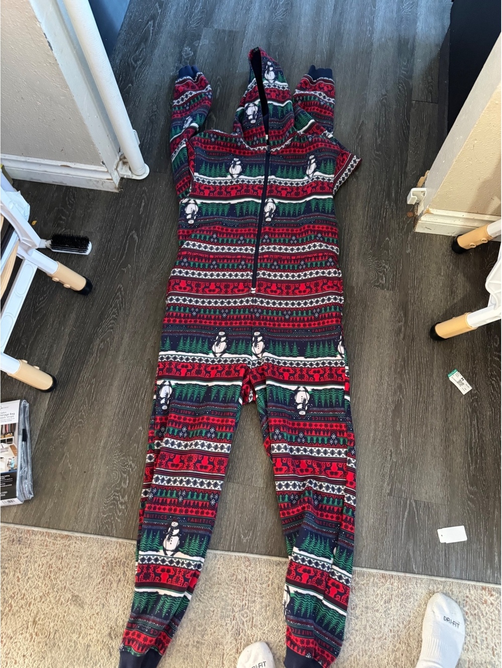 Fabletics Women's Holiday Pattern Lounge One Piece Jumpsuit Size M